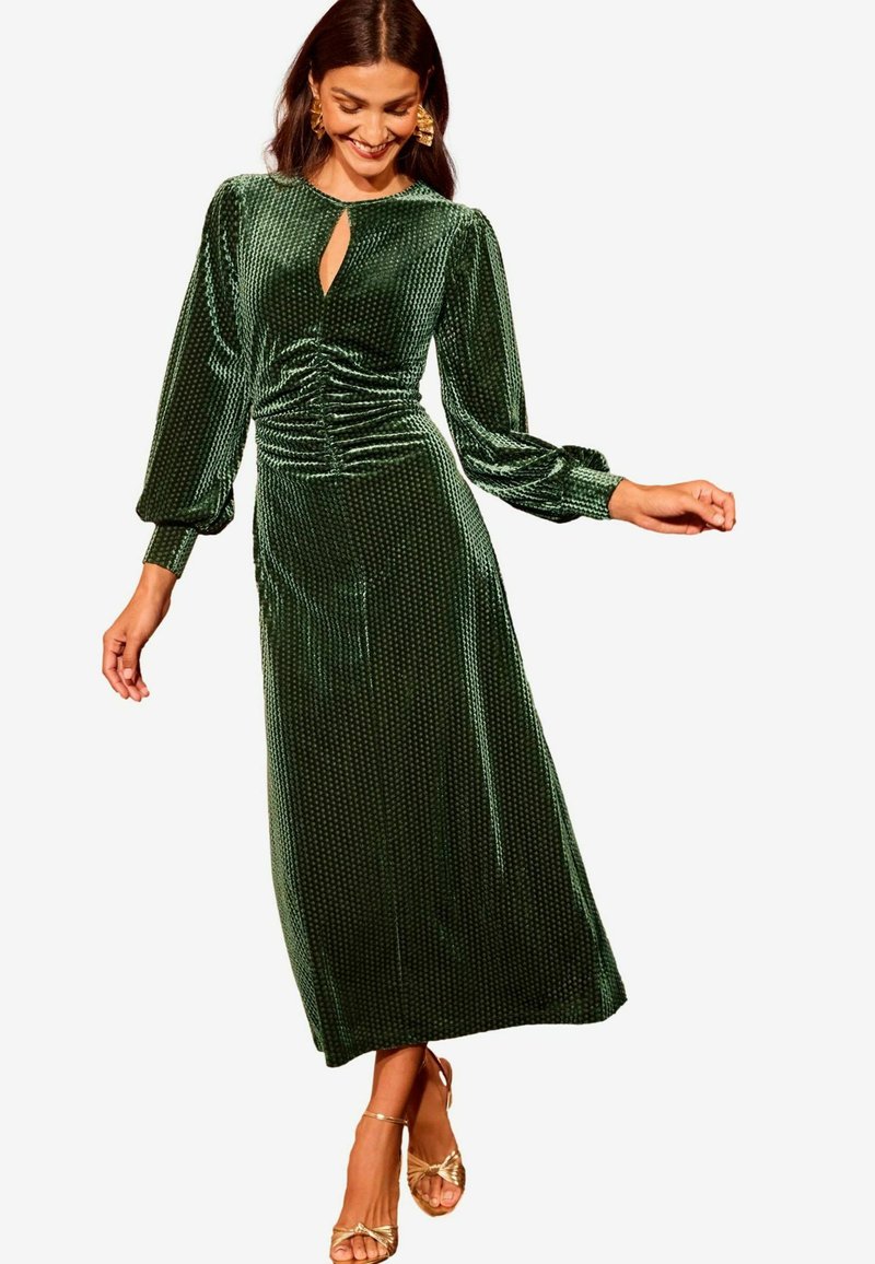 Love & Roses REGULAR FIT - TEXTURED RUCHED FRONT - Rochie de zi - green