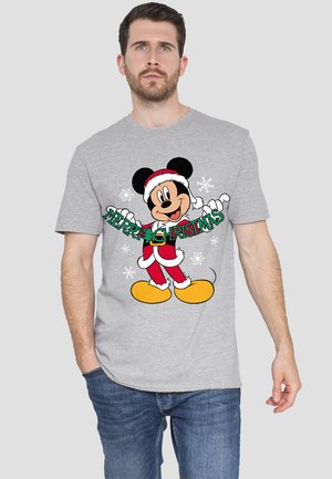 Disney MICKEY MOUSE MERRY CHRISTMAS - Print T-shirt - mottled grey