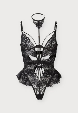 Ann Summers, TEASE ME TWICE CROTCHLESS - Боди с отвори - black