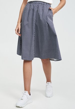 PRINTED SEERSUCKER - Spódnica trapezowa - blau