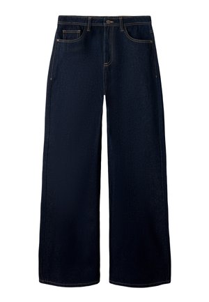 HIGH WAIST - Brīva piegriezuma džinsi - dark blue denim