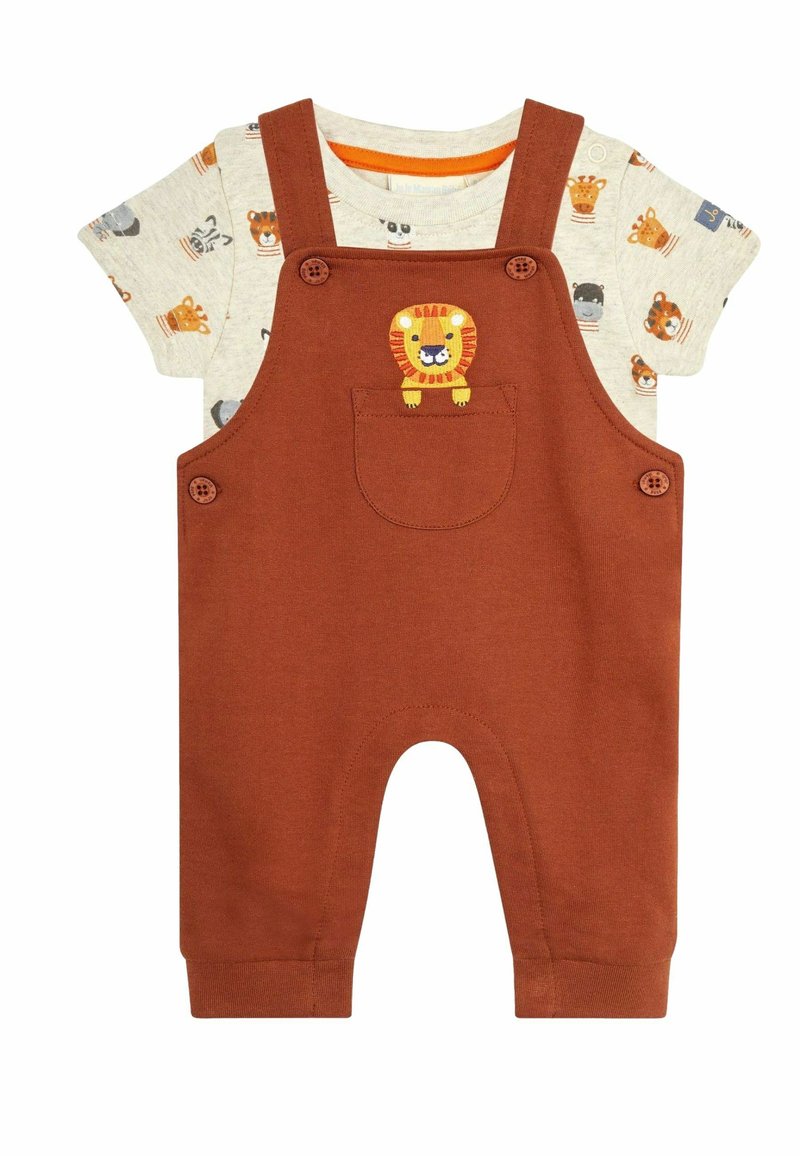 JoJo Maman Bébé 2-PIECE LION APPLIQUE  SET  - REGULAR FIT - Overall /Buksedragter - brown lion