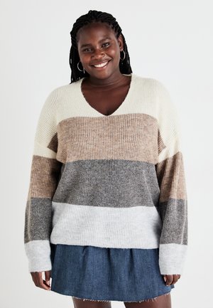 VMCDESMA V NECK  - Neule - birch/silver mink