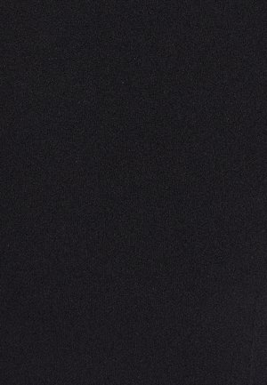 Schwarzer stretch Stoff mit einer glatten, gleichmäßigen Textur. Keine sichtbaren Muster oder Akzente. Einheitliche Farbe über die gesamte Fläche.