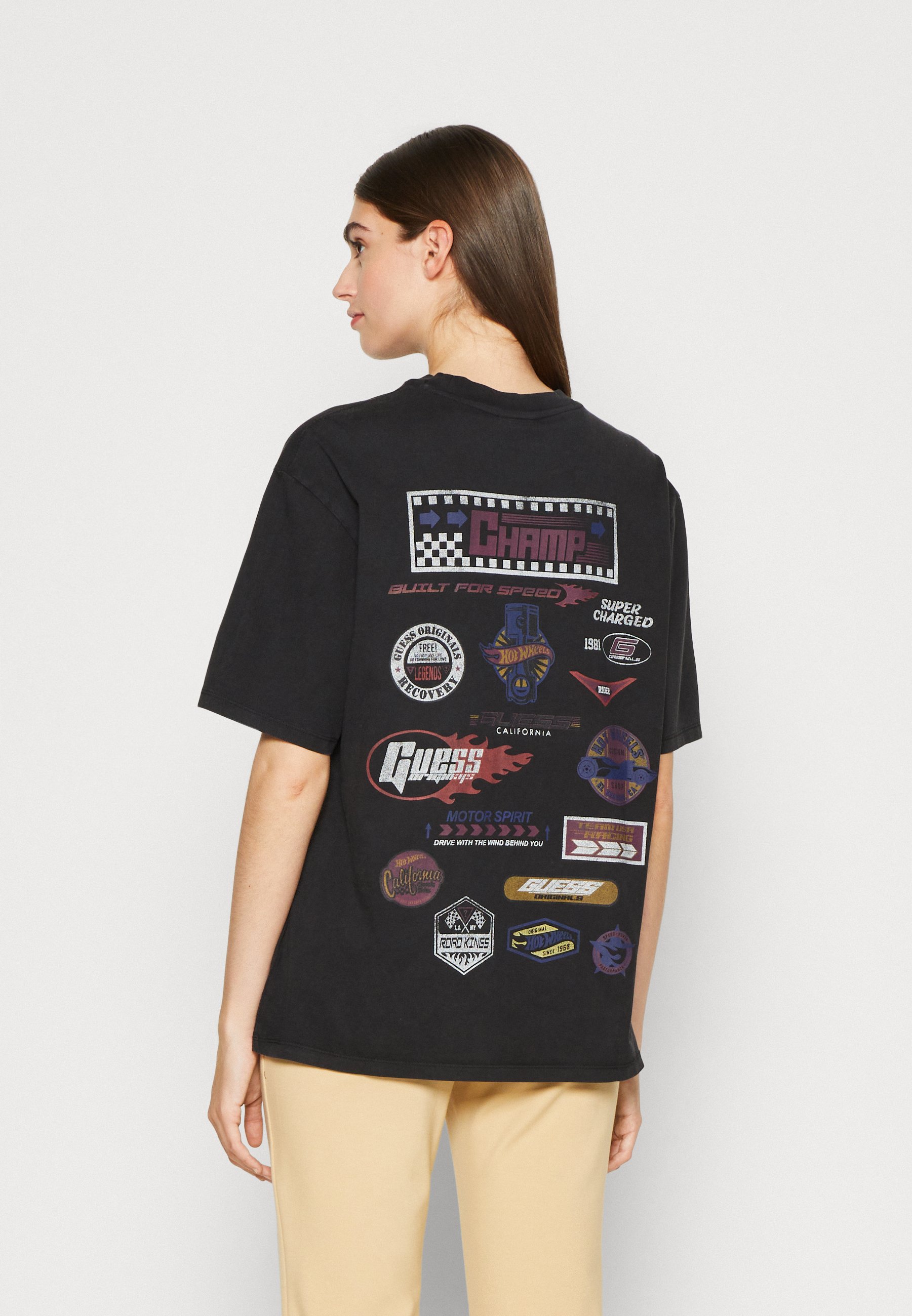 Guess Originals Go Hw Vintage Tee - Print T-Shirt - Jet Black Multi/Black -  Zalando.De