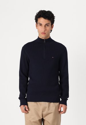 ESSENTIAL ZIP MOCK - Striktrøje - black