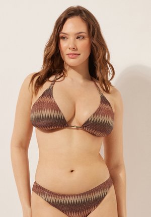Calzedonia, TRIANGLE GOLDEN CHEVRON - Bikinitop - brown