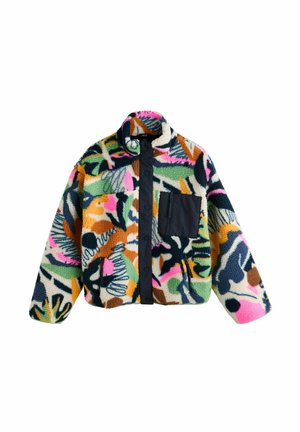 GRAPHIC FLORAL BUTTON THROUGH BORG - Fleecejakke - navy multi