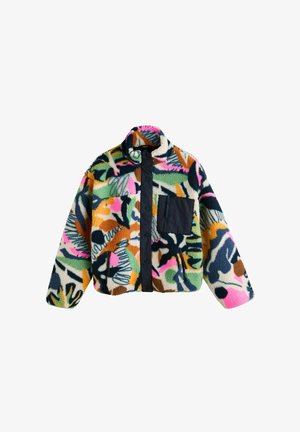 GRAPHIC FLORAL BUTTON THROUGH BORG - Jachetă din fleece - navy multi
