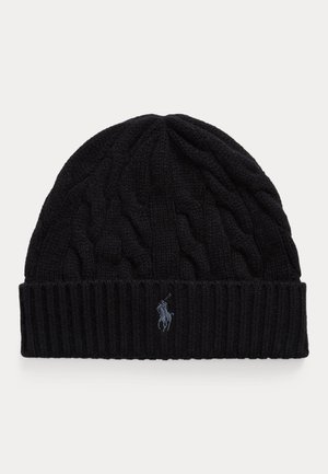 Polo Ralph Lauren, CABLE-KNIT WOOL-CASHMERE BEANIE UNISEX - Bonnet - black