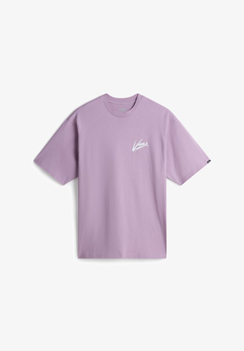 Vans BRUSH SCRIPT LOOSE FIT - Printtipaita - lavender mist