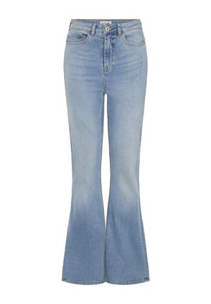 ICHI, IHTWIGGY FLAIRED HIGH WAIST - Trapezaste traperice - light blue