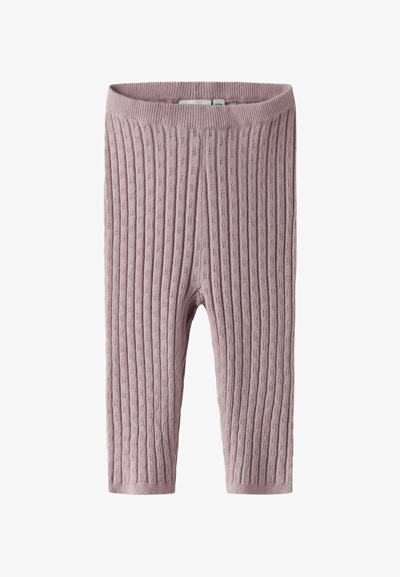 Leggings texturés, rose clair, avec un design à côtes, longueur mi-mollet, matériau doux et taille élastique pour un confort optimal.