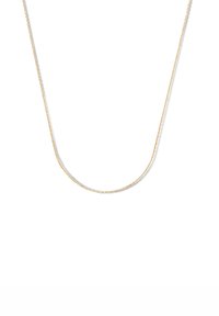 Gouden ketting met een delicate, fijne schakels, met een symmetrische, gebogen vorm en een gladde afwerking.