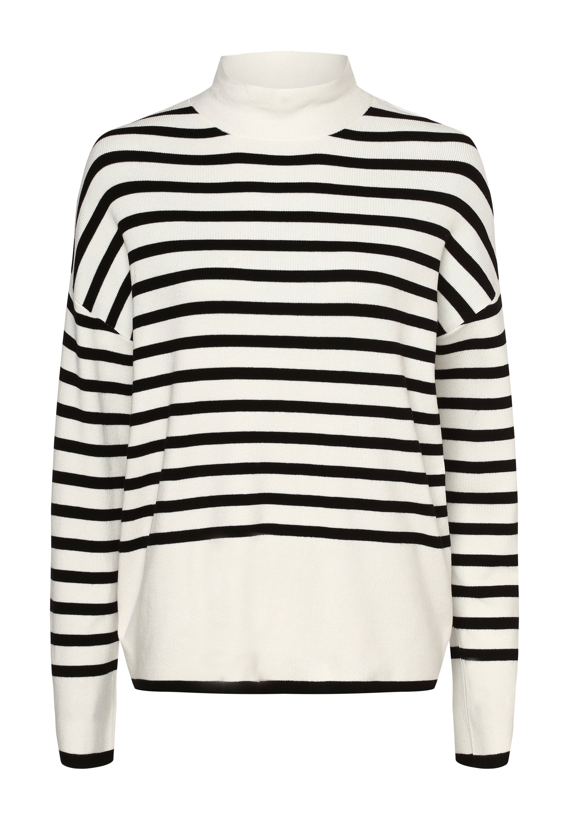 comma Strickpullover schwarz ecru/schwarz