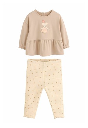 SET - REGULAR FIT - Leggings - Byxor - chocolate brown ballerina mouse