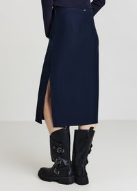 Calliope LONGUETTE CON SPACCO - Gonna a tubino - blu notte