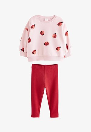SET - Leggings - Pantaloni - pink red ladybird