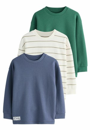 Next REGULAR FIT - LONG SLEEVE TEXTURED 3 PACK  - Pitkähihainen paita - blue green stripe
