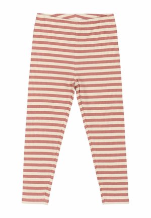 Randiga leggings i ett mjukt, stretchigt tyg. Har växelvis rosa och krämfärgade horisontella ränder samt en bekväm elastisk midja.