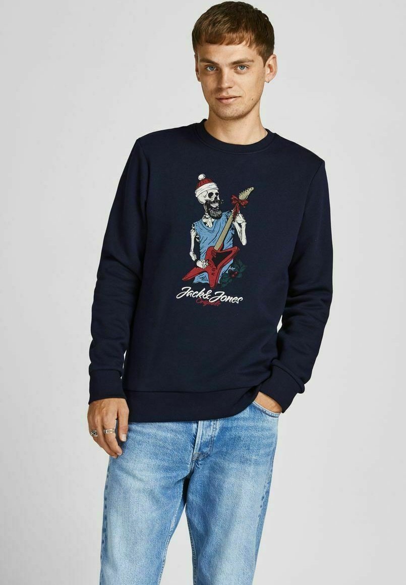 Jack \u0026 Jones X-MAS-SKULL - Sudadera - navy blazer/azul marino - Zalando.es