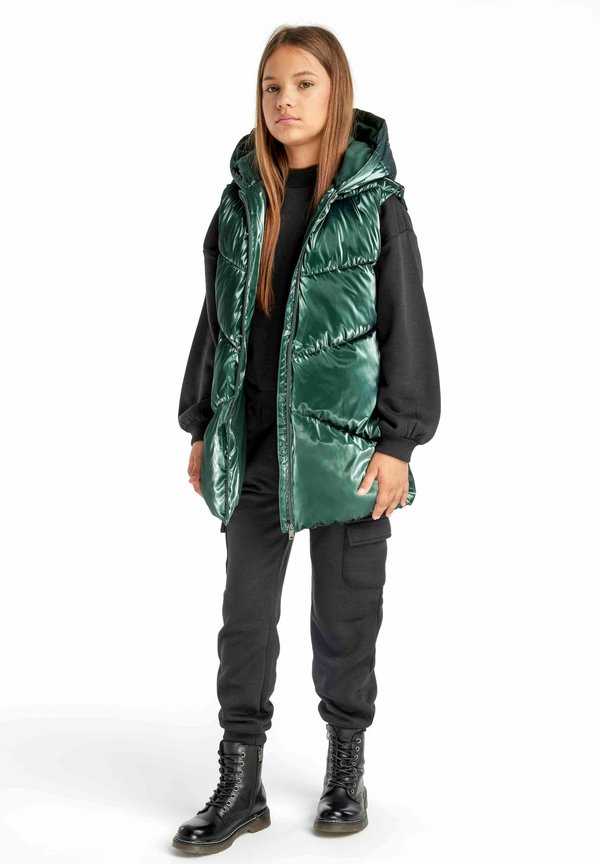 LONG PUFFER WITH HOOD - Weste