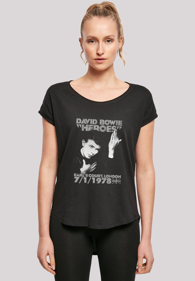 T-shirt Homme David Bowie Heroes Earls Court 1978 Officiel - Noir, Coton, Coupe Classique, Fan De Rock