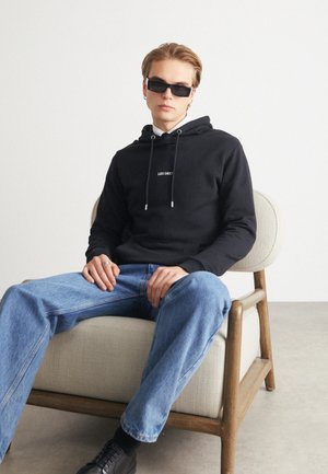 LENS HOODIE - Kapuutsiga pusa - black/white