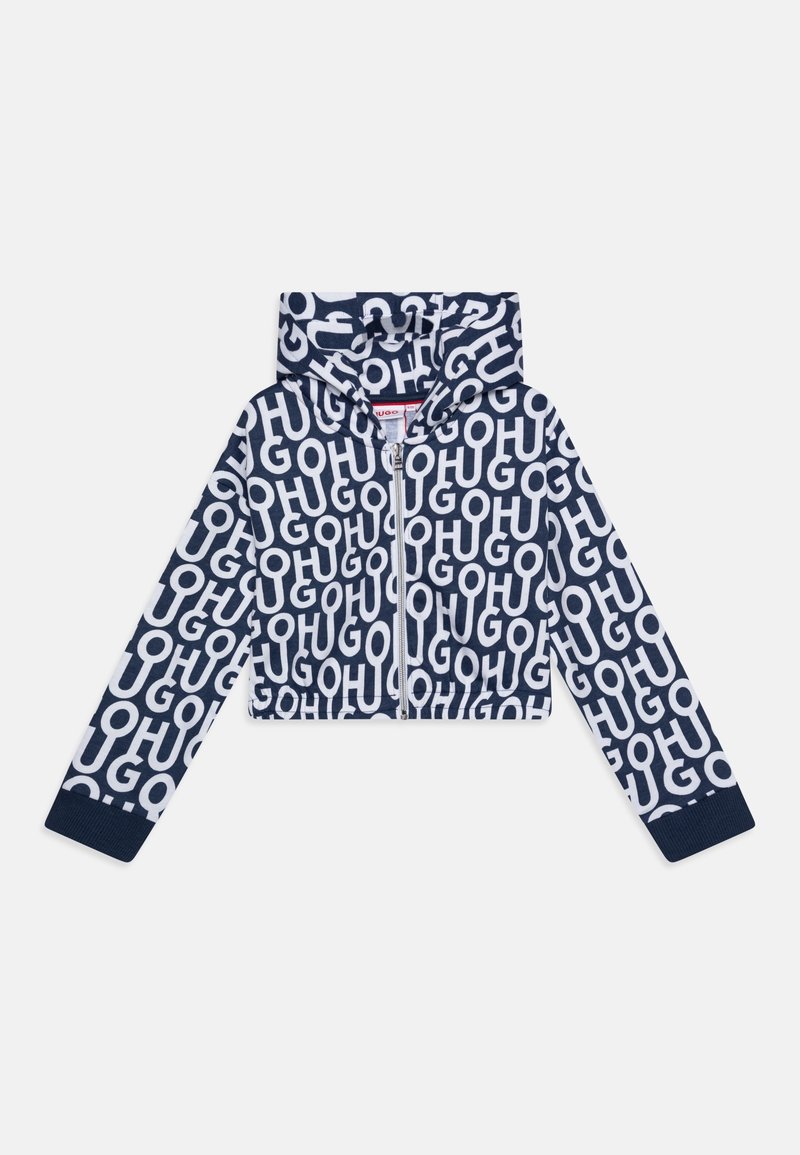 HUGO Kids HOODED - Mikina na zip - medieval blue