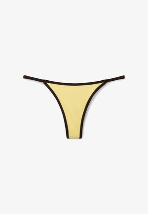 Calzedonia, BICOLOR PIPING THONG - Bikini pezzo sotto - black