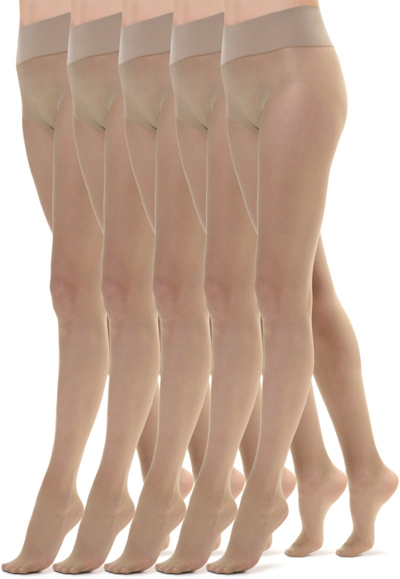 Lot De 3 Collants Golden Lady 20 Deniers - Taille 6, Couleur Castoro, Neufs Avec étiquettes