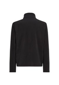 Veste polaire noire à manches longues avec col haut, vue de dos, sur fond blanc.
