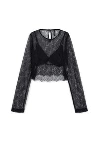 CROP CON BRALETTE - Camicetta - ultrablack