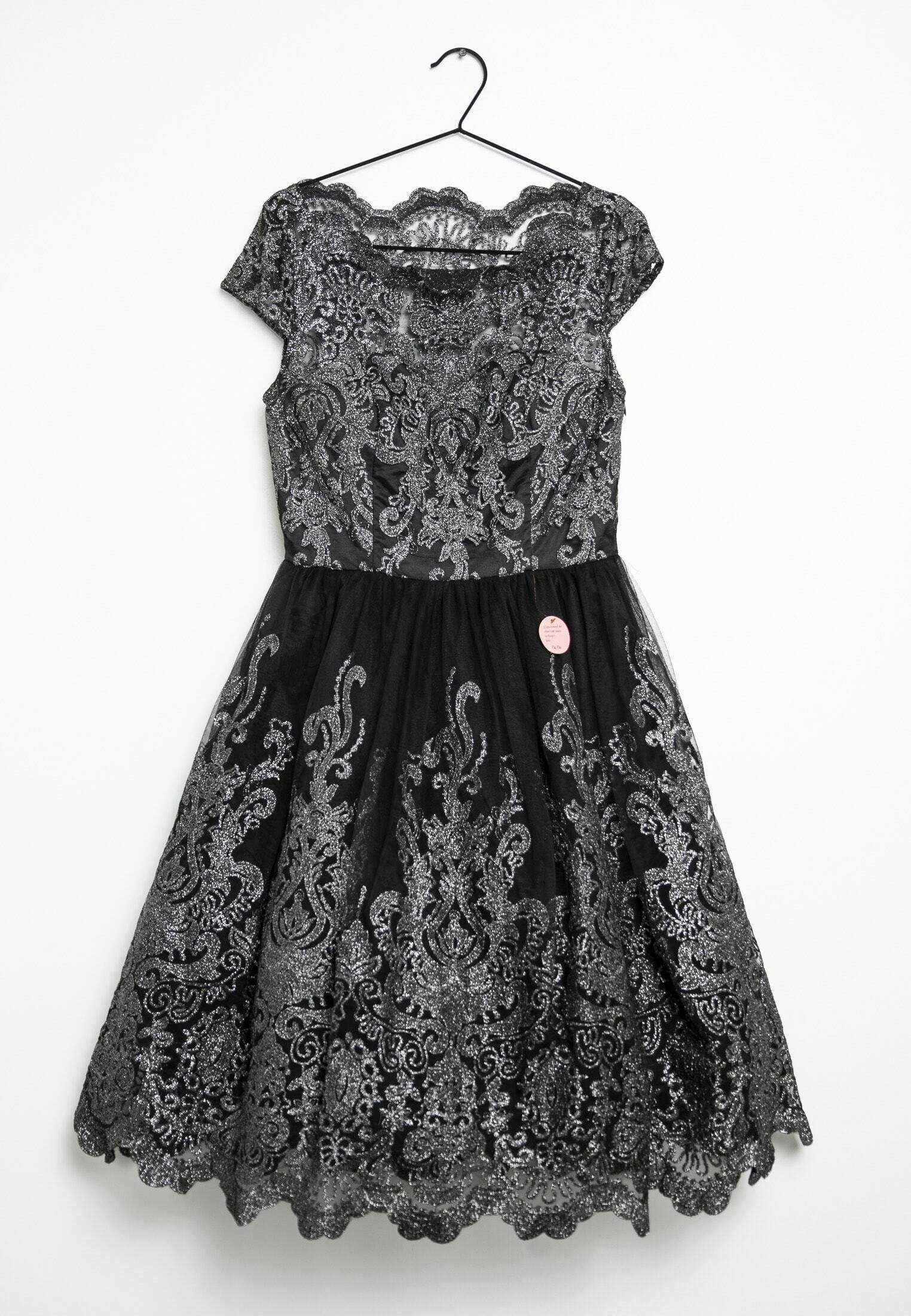 chi chi london black lace dress Chi Chi London Maternity lace midi dress with sheer sleeves in black