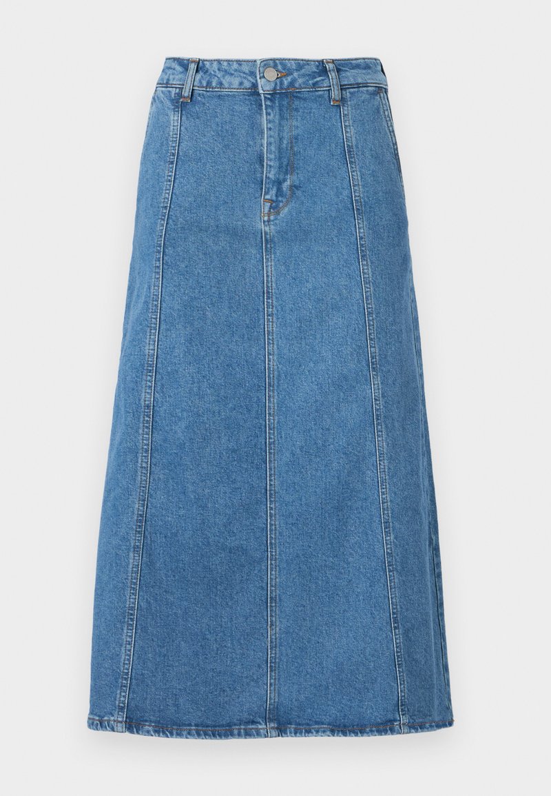 Selected Femme SLFEVELYN MIDI SKIRT Gonna di jeans medium blue