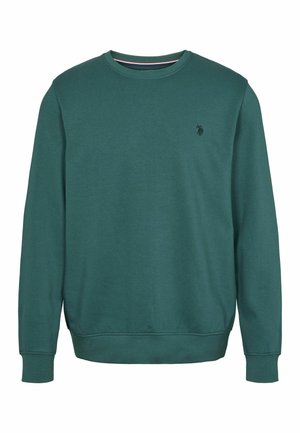 Roheline ümar kaelusega sweatshirt pehmest materjalist. Omab pikki varrukasid ja soonikkoes mansette. Rinnal on väike must tikandiga logo.
