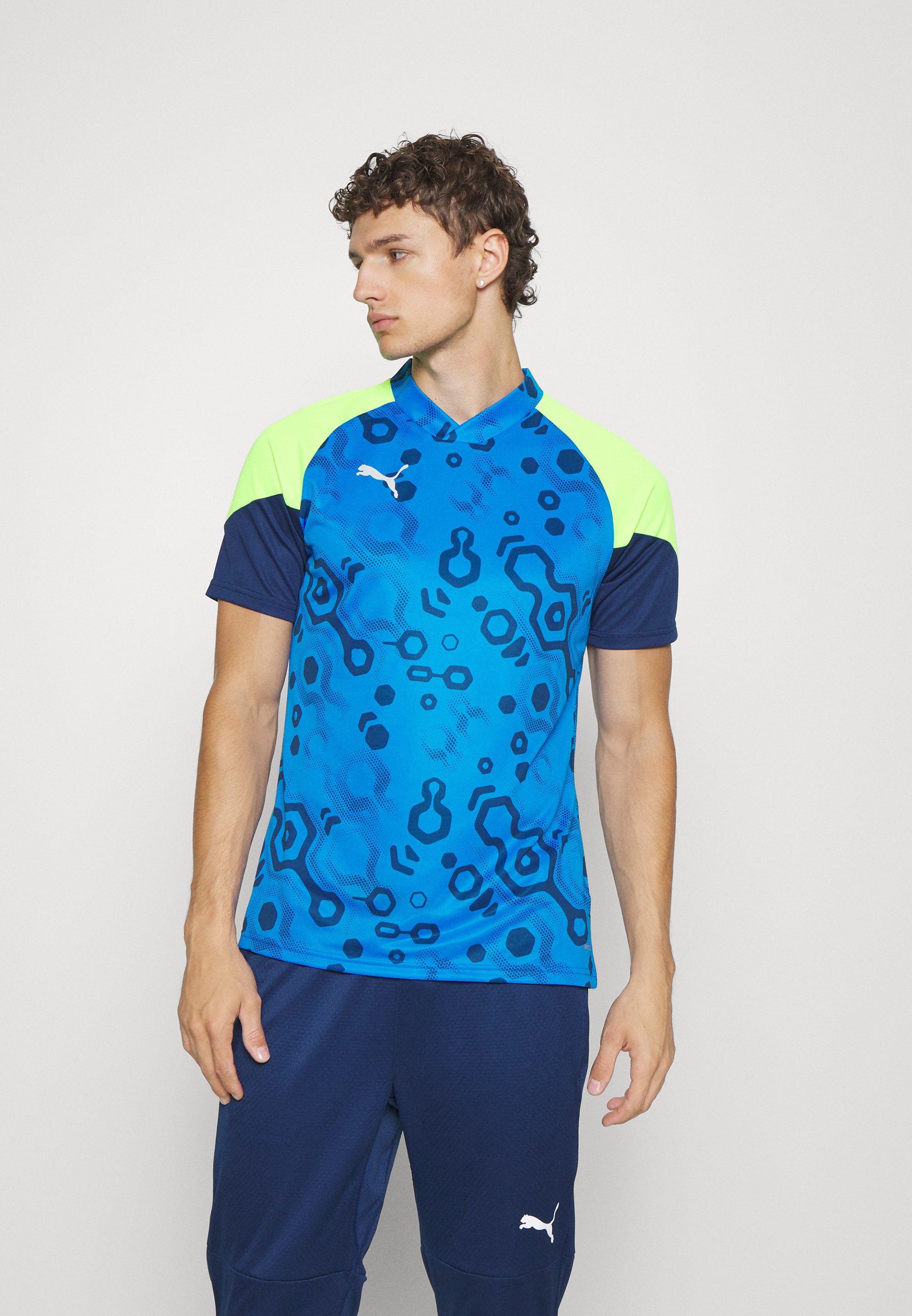 Puma INDIVIDUAL CUP - Sport T-Shirt - persian blue/pro green/dunkelblau -  Zalando