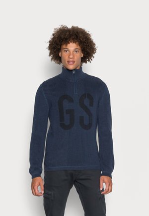 GS STRUCTURED HALF ZIP - Maglione - luna blue/mazarine blue