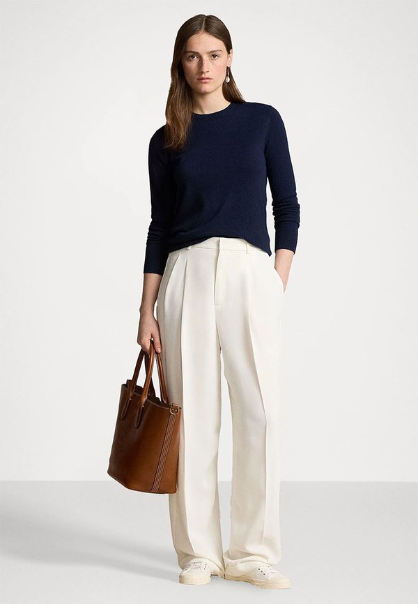 PLEATED STRAIGHT LEG TROUSER - Trousers - clubhouse cream3