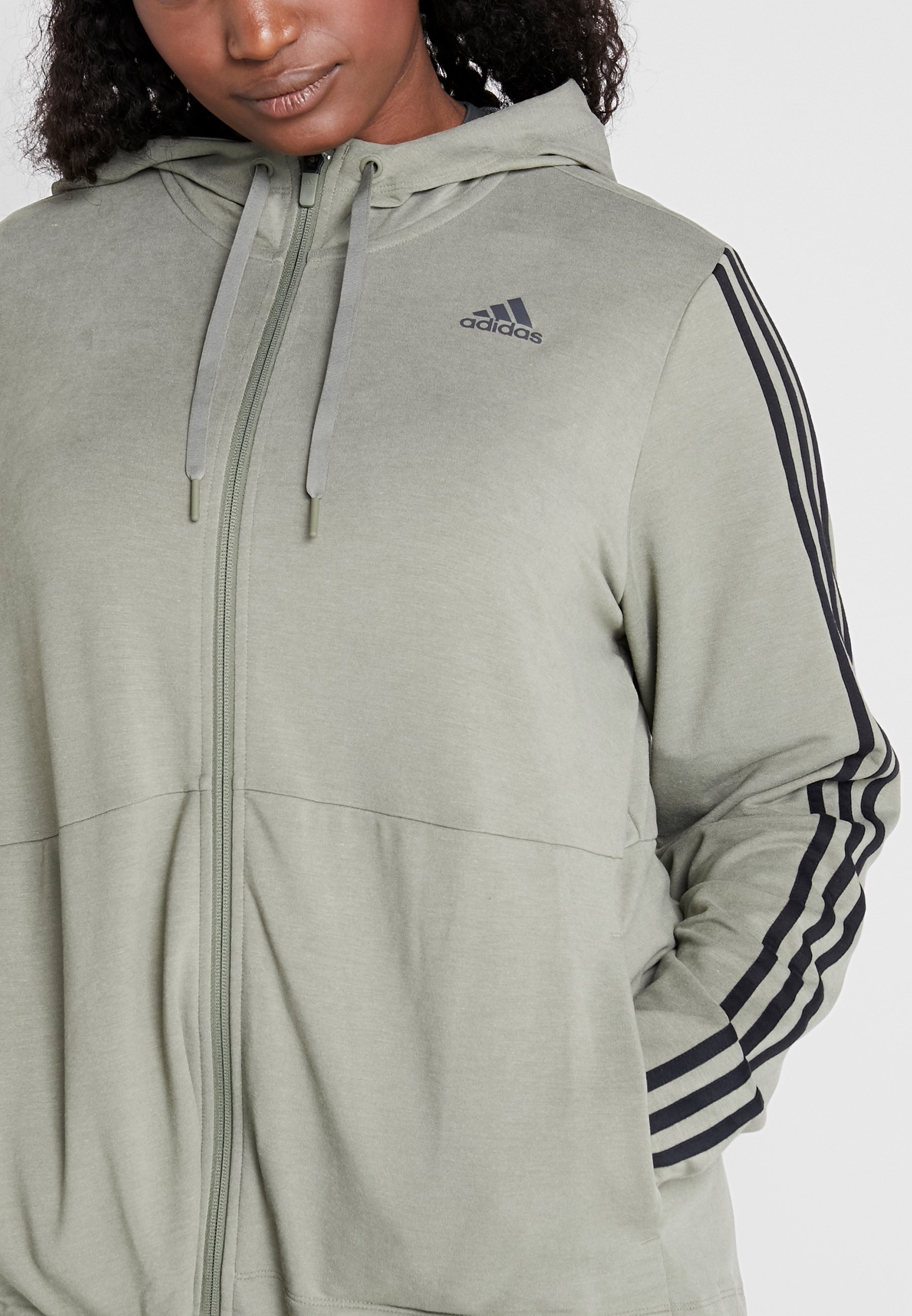 adidas Performance 3S HOOD Sweatjacke legend green adidas Performance 3S HOOD Sweatjacke legend green