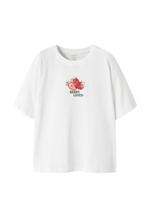 Name it, T-SHIRT REGULAR FIT - Print T-shirt - bright white