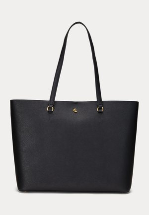 Lauren Ralph Lauren, CROSSHATCH LEATHER LARGE KARLY TOTE - Чанта за пазаруване - black