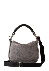 Borbonese HORSEBACK HOBO SMALL - SHOULDER - Borsa a mano - clay grey black