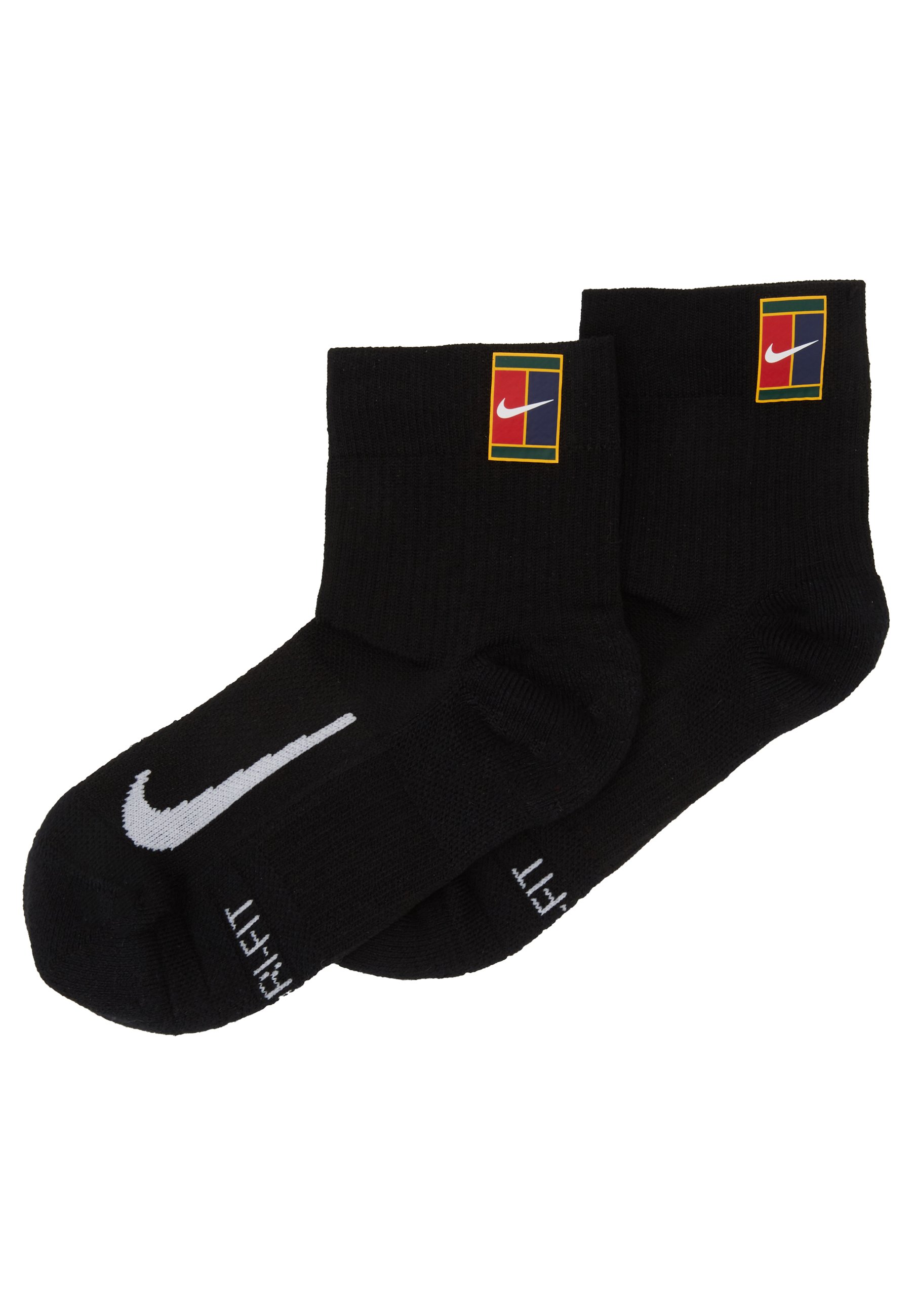 black nike socks with red swoosh
