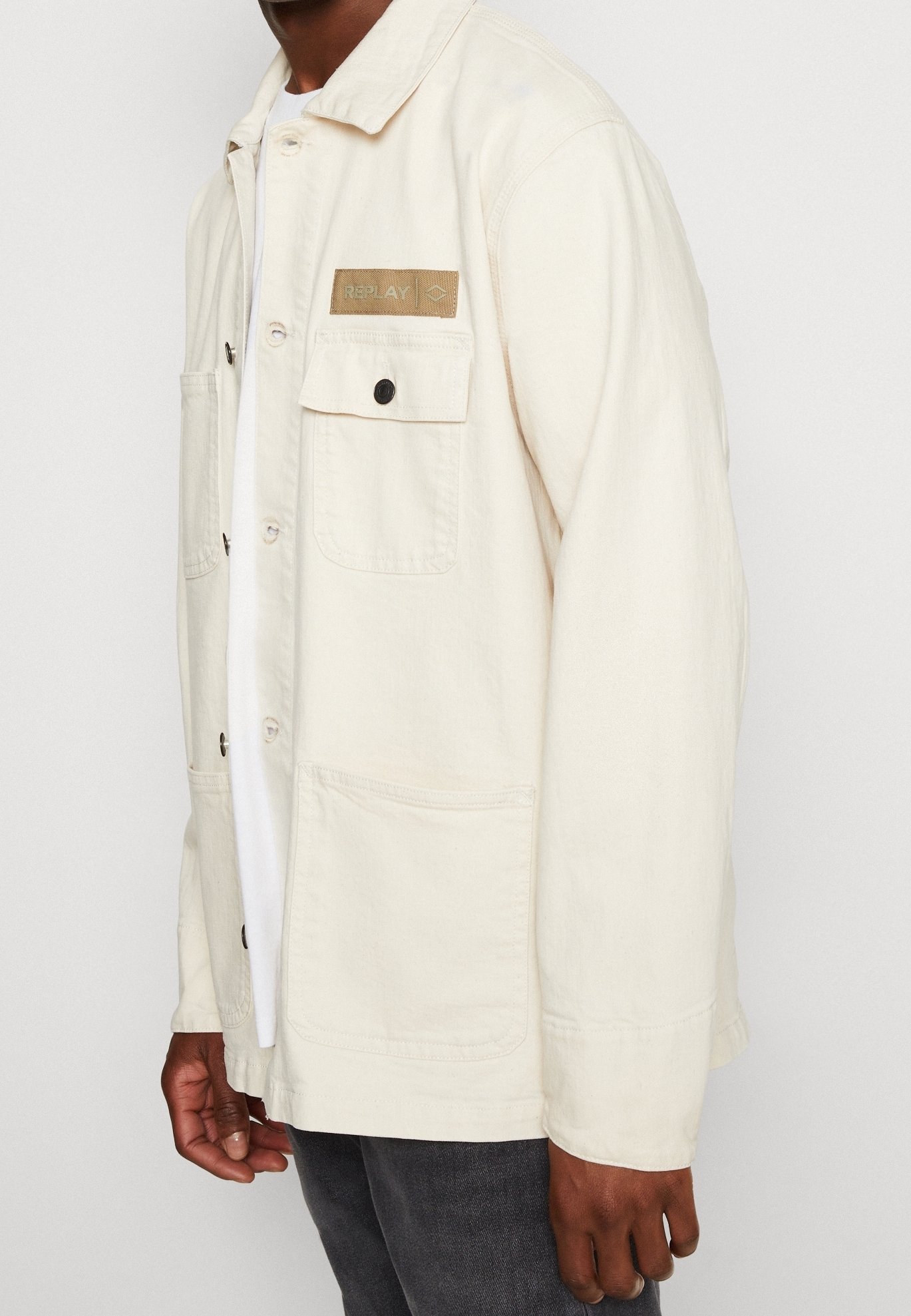 Replay Denim jacket - off-white - (Pre-owned) - Zalando