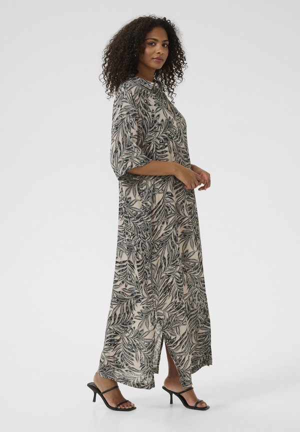 KATHORA AMBER - Maxi dress - feather gray leaf print2