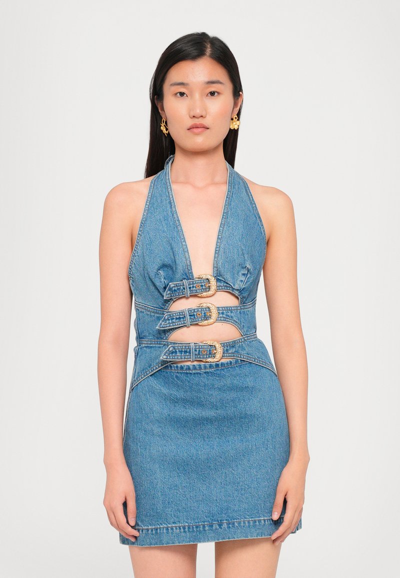 Cult Gaia ANICE  - Robe en jean - stone wash