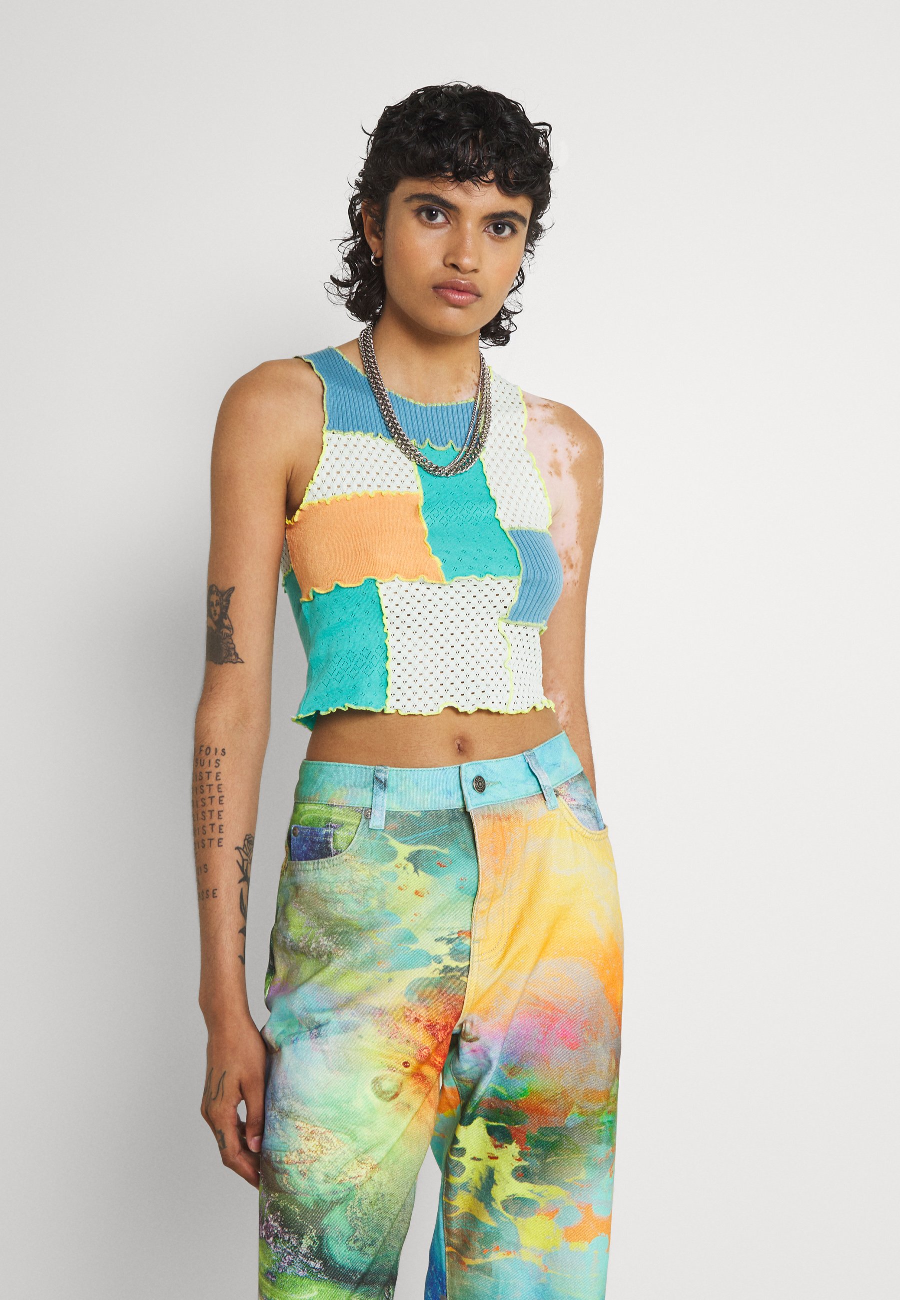 high neck singlet top