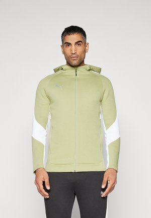 HOODED JACKET - Zip-up sweatshirt - calming green/silver/white