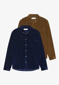 CORDUROY SHIRT 2 PACK - Button down-skjorte - dark brown/blue